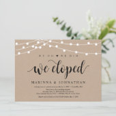 ストリングライト クラフト, ブラックフォント, 結婚式の秘密結婚 招待状 (スタンド正面)