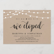 ストリングライト クラフト, ブラックフォント, 結婚式の秘密結婚