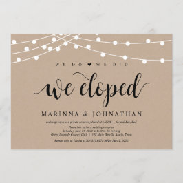 ストリングライト クラフト, ブラックフォント, 結婚式の秘密結婚 招待状