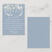 ストリングライト サンクス ダスティーブルー ウェディング プレイスカード (正面/裏面)