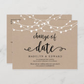 ストリングライト、デアの変更、結婚''の延期 ポストカード (正面/裏面)
