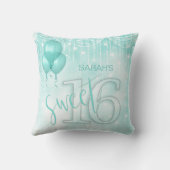 ストリングライト&バルーン甘い16ティール(緑がかった色)ID473 クッション (裏面)