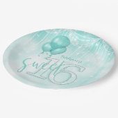 ストリングライト&バルーン甘い16ティール（緑がかった色）ID473 ペーパープレート (アングル)