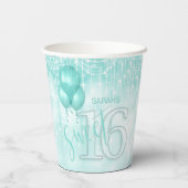 ストリングライト&バルーン甘い16ティール（緑がかった色）ID473 紙コップ (裏面)