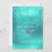 ストリングライト&バルーンSweet 16 TealPurple ID473 招待状 (裏面)