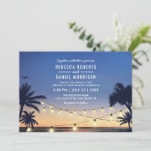 ストリングライト パームビーチ デスティネーション ウェディング 招待状 (スタンド正面)