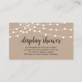 ストリングライト、ファームクラフトをテーマにしたディスプレイシャワー エンクロージャーカード (正面)