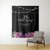 ストリングライト&フラワー 25周年記念ウェディング タペストリー (インサイチュ)