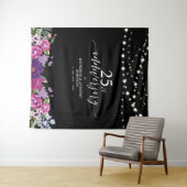 ストリングライト&フラワー 25周年記念ウェディング タペストリー (インサイチュ(横))