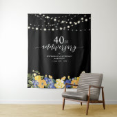 ストリングライト＆フラワー 40周年結婚記念日 タペストリー (インサイチュ)