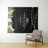 ストリングライト＆フラワー 40周年結婚記念日 タペストリー (インサイチュ(横))