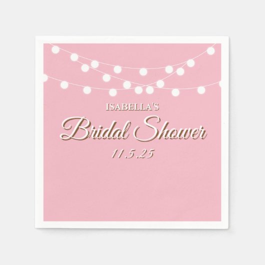 ストリングライト ブライダルシャワー スタンダードカクテルナプキン (正面)