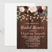 ストリングライト ブライダルシャワー 招待状 (正面/裏面)