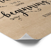 ストリングライト、ブラウンウッド、ウェディングパーティーデザート ポスター (角)