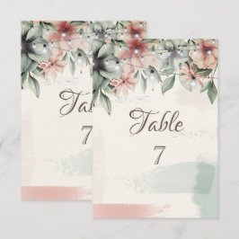 ストリングライト，ブラシストローク，フローラテーブルカード 招待状