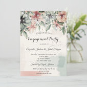 ストリングライト、ブラシストローク、フローラ婚約 招待状 (スタンド正面)