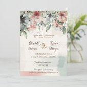 ストリングライト、ブラシストローク、フローラ結婚ズ 招待状 (スタンド正面)