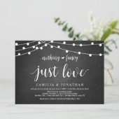 ストリングライト, ブラックボード, 結婚式人前式パーティー 招待状 (スタンド正面)