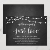 ストリングライト, ブラックボード, 結婚式人前式パーティー 招待状 (正面/裏面)