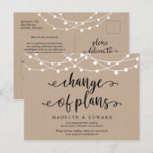 ストリングライト、プランの変更、結婚の延期 ポストカード (正面/裏面)