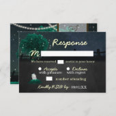 ストリングライト メイソンジャー ホタルの結婚式 出席確認カード 出欠カード (正面/裏面)