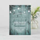 ストリングライト メイソンジャー ラスティック ウッド 誓いの更新 招待状 (スタンド正面)