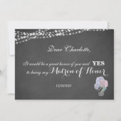 ストリングライト メイソンジャー 黒板 マトロン・オブ・オナー 招待状 (裏面)