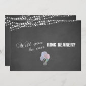 ストリングライト メイソンジャー 黒板 リングベアー 招待状 (正面/裏面)