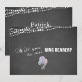 ストリングライト メイソンジャー 黒板 リングボーイ 招待状 (正面/裏面)