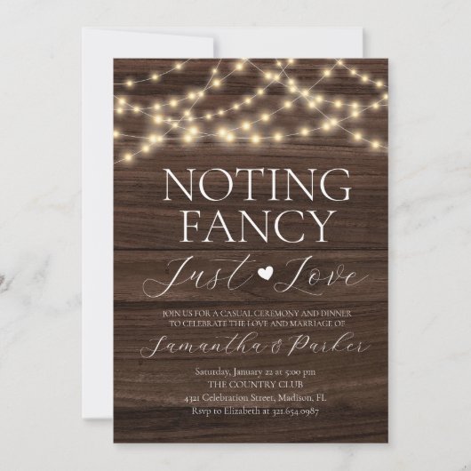 ストリングライト ラスティック 何も特別なものはないけれど 愛 招待状 (正面)