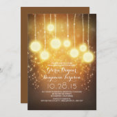 ストリングライト&ランタンきらめく婚約パーティ 招待状 (正面/裏面)