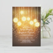 ストリングライト&ランタンきらめく結婚式の招待 招待状 (スタンド正面)