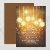 ストリングライト&ランタンきらめく結婚式の招待 招待状 (正面/裏面)