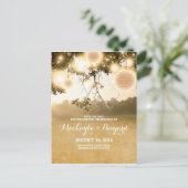 ストリングライト&ランタンロマンチックな日付を保存 案内ポストカード (スタンド正面)