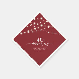 ストリングライト ルビーレッド 40周年記念結婚式 スタンダードカクテルナプキン