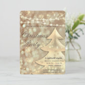 ストリングライト《写真》ぼけ味金ゴールド企業のクリスマスパーティー 招待状 (スタンド正面)