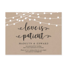 ストリングライト、愛は忍耐強結婚く、の延期