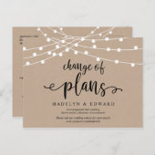 ストリングライト、日付の変結婚更、の延期 ポストカード (正面/裏面)
