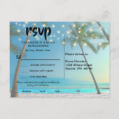 ストリングライト 熱帯のビーチ レセプション ディナー インビテーションポストカード (裏面)