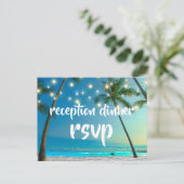 ストリングライト 熱帯のビーチ レセプション ディナー インビテーションポストカード (スタンド正面)