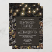 ストリングライト+狩り迷彩柄結婚式招待状 招待状 (正面/裏面)