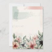 ストリングライト、筆致、フラワーウェディングレセプション 招待状 (裏面)