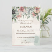 ストリングライト、筆致、フローラ ウェディング レセプション 招待状 (スタンド正面)