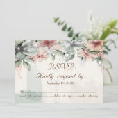 ストリングライト、筆跡、フラワーズの返信 招待状 (スタンド正面)