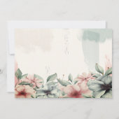 ストリングライト,筆跡,花の返信 招待状 (裏面)