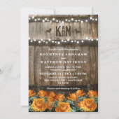 ストリングライト 素朴| Country Barrel結婚's 招待状 (正面)