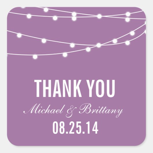 ストリングライト |結婚式用シール スクエアシール (正面)