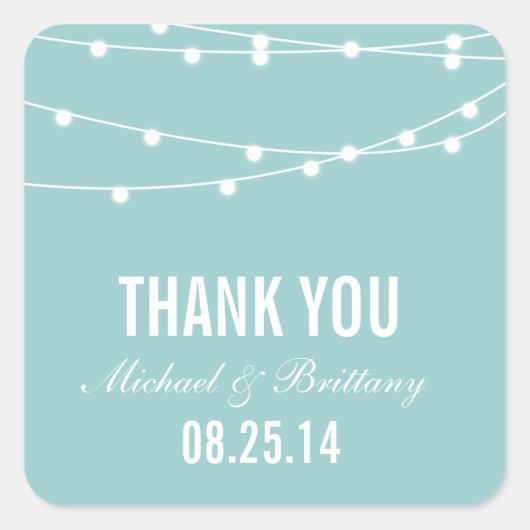 ストリングライト |結婚式用シール スクエアシール (正面)