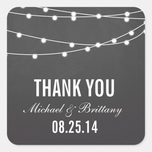 ストリングライト |結婚式用シール スクエアシール (正面)