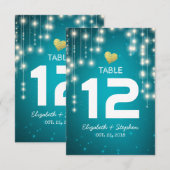 ストリングライト 結婚式 着席場所 テーブル番号 招待状 (正面/裏面)